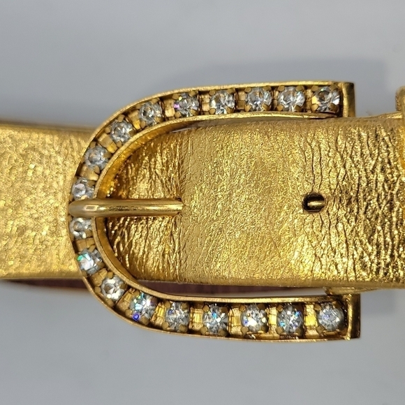 Vintage Gold Waist Best With Jeweled Buckle Size 26 - Picture 6 of 12